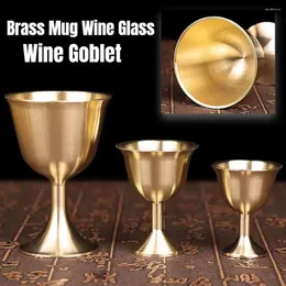 Mugs 15ml 25ml 30ml 55ml Vintage Brass Mug Red Wine Cup Smooth Edge Water Beer Drinkware Cocktail Glass Set For Party Home