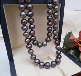 Necklaces Beautiful 89mm Natural Tahitian Black Pearl Necklace 18" Yellow Ball Clasp +aaa