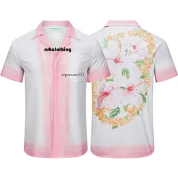 Casa Blanca T Shirt Nazik Gradyan Pembe Tasarım Duygu, Mizaç, Tembellik, Kısa Kollu Kazablanka Saten Gömlek, Niş Gevşek Yaz