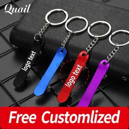 Bar Tools Quail Skateboard Bottle Opener Key Ring Chain Keyring Keychain Metal Beer Bar Tool as Gifts Free Customized Your Name/Text/ 240322