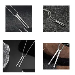 Anhänger Halsketten Rock Drumstick Halskette für Männer Schlagzeuger Geschenke Edelstahl Drum Stick Drop Lieferung Schmuck Anhänger Dhyd4