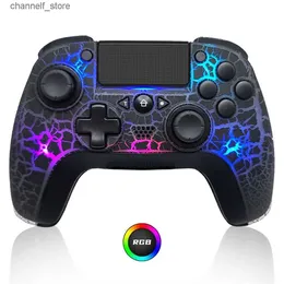 أدوات التحكم في الألعاب joysticks اللاسلكي ألعاب تحكم عن بُعد بلوتوث مع وحدة تحكم ألعاب Gyro RGB ذات 6 محاور في محطة اللعب 3 4 PCY240322