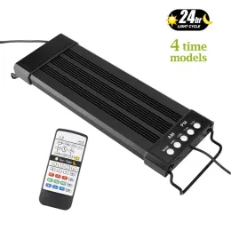 Iluminações aquário led iluminação 24/7 hora espectro completo dimmer lâmpada para o crescimento da planta nascer do sol pôr do sol marinho tanque de peixes luz rgb 110v 220v