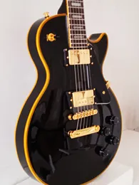 2024 Electric Guitar 6 Strings Glossy Black 2PCS Gold Humbucker Pickup Mahogany Wood Body, Rosewood Pingerboard Gold Accessories