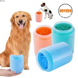 Blöjor hund tass renare kopp mjuk silikon kammar bärbar utomhus husdjur handduk fotbricka tass ren borste