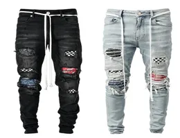 Men Jogging shorts Sexy Gat Jeans Random male Patchwork Ripped ny Slim Biker Outwears Broek8373548