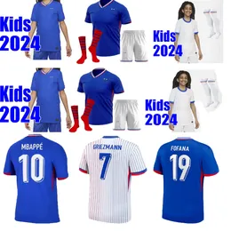 24/25 Maglia da trasferta MBAPPE maglie da calcio DEMBELE COMAN SALIBA KANTE Maillot de foot equipe Maillots GRIEZMANN kit per bambini Maglia da calcio per tifosi