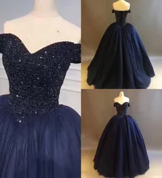 멋진 구슬 Quinding Quinceanera Prom Dresses Ball Gown 2022 Sweet Seet 15 드레스 Vastidos de dr5137007과 함께 어깨 얇은 명주