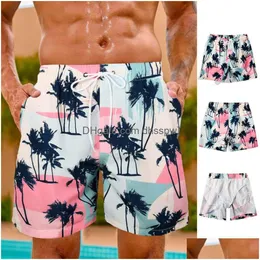 Pantaloncini da uomo 2024 Spiaggia vestibilità ampia Asciugatura rapida Pantaloni da bagno foderati per uomo Adt Primavera Casual Drop Delivery Abbigliamento Uomo Clo Dhqxd