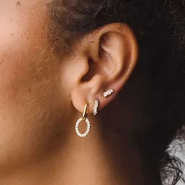 2024 Stud ROXI S925 Sterling Silver Earring Irregular Half Micro Inlaid Crystal Ear Buckle Earrings For Women Bijoux Femme Tendance