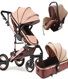 3 in 1 Baby Kinderwagen mit Sicherheit mit Sicherheit Autositzwagen Twoway Neugeborenen Trolley Light 2 in 1 Kinderwagen 2432272