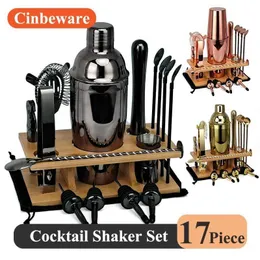 Bar-Werkzeuge, 17-teiliges Barzubehör, Heimbars, Cocktail-Shaker-Set für Getränke, Martini-Mojito-Set, Barkeeper-Bargeschirr-Werkzeug, Mini-Alkohol-Bar 240322