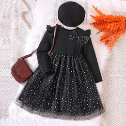 Mädchen Kleider Herbst Langarm Pailletten Glänzende Prinzessin Mädchen Kleid Kind Jahr Tüll Kinder Geburtstag Party Tutu Vestidos Mit Hut