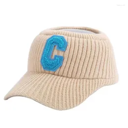 Czapki piłki jesień kobiety dzianinowe czapka baseballowa trzymaj ciepło ins wełniane dziewczęta snapback