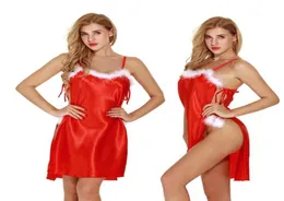 Kadın iç çamaşırı bras set pijama iç çamaşırı erotik seksi Noel kırmızı içi boş elbise seks gecesi tanga gece gündüzü bielizna erotycz8459858