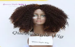 African Big Hairstyle Wig Synthetic Brown Blonde Highlight Color Afro Kinky Curly Wig Heat Resistant Wigs For Black Women3613668