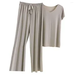 Zweiteilige Damenhose, schickes Sommer-Oberteil, Hosen-Set, Kordelzug, Damen, plissiert, bequem, kühl halten