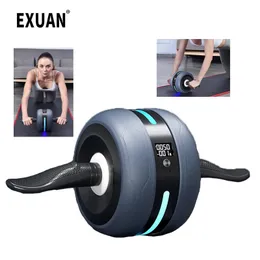 LED Automatic Rebound Intelligent Counting Abdominal Wheel Home Gym Training Exercise Fitness Abs Workout Equipment 240320