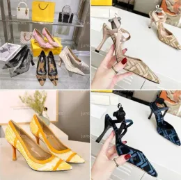 디자이너 Baquette High Heeled Single Shoes Fashion Women Pumps Colibri Lite Sandal Luxury Sheepskin Leather Jacquard Sexic Banquet High Heeled Sandals