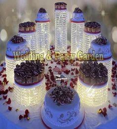 Lustre brilhante de cristal transparente, suporte para bolo de casamento, suprimentos para festa de aniversário, decorações para mesa central 1115781