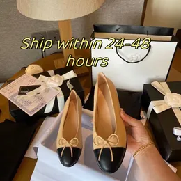 Designer Shoes Black Pink Ballet Flat Shoes Luxury Women's Channel Brand Shoes Quilted Leather Ballet Shoes Round Toe Women's Formal Leather Shoes Dress Shoes