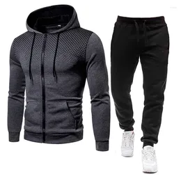 Tracksuits masculinos 2024 primavera e outono esportes lazer polka dot zíper terno casual moda hoodie jaqueta juventude fitness sportswear