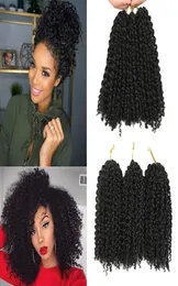 Malibob Kinky Curly Crochet Hair Weaves 8inch Ombre Jerry Curly Hair Crochet Crochet Tress tress extens4253012
