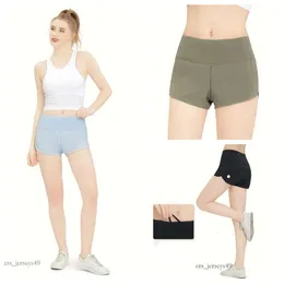 Lu-841 Speed Up Shorts Women's High Waist Yoga Anti Glare Inner Lining Running Quick Drying Fat Burning Sports Shorts 2.5-inch