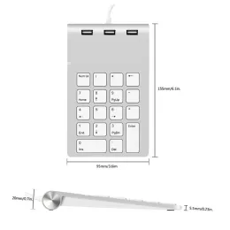 Клавиатуры 2023 Ultra Slim клавиатура USB NUMERIC клавиатура 18 клавиш Mini USB 2.0 Hubs для цифровой клавиатуры.