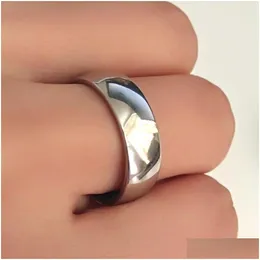 Ringe 50 stücke 25 Paare Silber Edelstahl Paare Ring Breite 6 mm Einfaches Band Zirkon Liebhaber Jubiläumsgeschenk Verlobung Tropfen D Dhgarden Dhxna