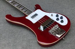 Ricken 4003 BASS Electric Guitar Transparent Red Color Rosewood Fretboard High Quality Guitarra Gratis frakt