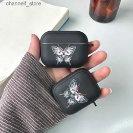 Kulaklık Aksesuarları AirPods için Siyah Kelebek Silikon Kılıf 3 2 1 KASAL Airpods Pro For Black Cover Bagy240322