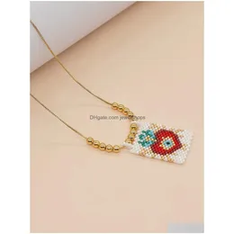 Collane con ciondolo Moda in rilievo per le donne Collana d'amore Gioielli Boho Miyuki Pendenti fatti a mano con consegna a goccia Dhbzn