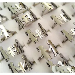 Band Rings 50Pcs Stainless Steel Family Numbers Sier Laser Cut Good Finish Surface Warm Love Gift Girl Son Mom Dad Lovers Cu Dhgarden Dhcvz