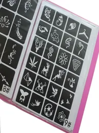 300 PcsLot Reusable Sticker Tattoo Stencils FolderPainting Template Airbrush Glitter Henna Tattoo Stencil Set Al Tattoo pigmen6316733