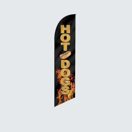 Accessori Pubblicità personalizzata Hot Dog Bandiere di piume da spiaggia su un lato Promozione Banner Swooper senza asta