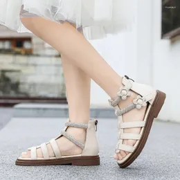 Casual Shoes Genuine Leather Girls Sandals Kid's Outdoor Breathable Summer Walking Light Beach Hightop Cowhide Princess Footwear