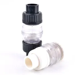 Conectores id 25mm 32mm válvula de retenção transparente upvc válvula unidirecional sem retorno conector de tubo aquário irrigação de jardim acessórios de rega