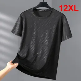 12XL 10XL Plus Size Maglietta da uomo Summer Cool Manica corta T-shirt Big Tops Tees Uomo Casual Stretch 240313