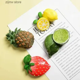 Kühlschrankmagnete 3D-Frucht gefrorener Magnet Dekoration Zitrone Ananas Kältemittel magnetischer Informationsaufkleber Souvenir Geschenk Kinderspielzeug Heimdekoration Y240322