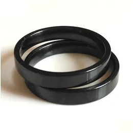 Band Rings 50 Wholesale 4Mm Comfort Ring Black Jewelry Men Finger Stainless Steel Birthday Gift Husband High Polished Top Dro Dhgarden Dhsod