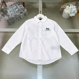 Luxo crianças roupas de grife manga comprida camisa do bebê tamanho 110-160 cm frente e traseira impressão do logotipo meninas meninos blusas 24mar