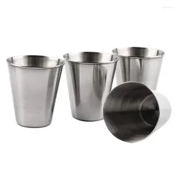 Tazze Da Viaggio All'aperto Pratiche Tazze In Acciaio Inossidabile Set Da 30 Ml Bicchieri Per Vino Whisky Portatile Con Custodia Cucina Ideale