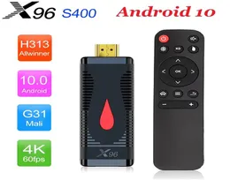 X96 S400 TV 스틱 Allwinner H313 Quad Core Android 100 스마트 TV 박스 24G WiFi 2GB 16GB 4K 플레이어 탑 박스 PK H937088959