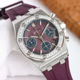 Bilek saatleri tasarımcı Audemar Diamond Watch Chronograph Menwatch Superclone Swiss Otomatik Mekanik Hareket All-6pins Çalışan Montre Royal