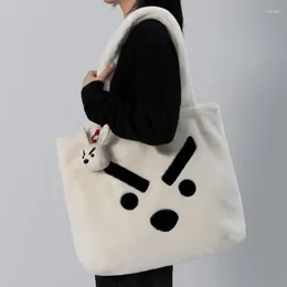 Shoulder Bags Autumn And Winter Soft Plush Cartoon Angry Large Capacity Cute Tote Bag Women Handbags