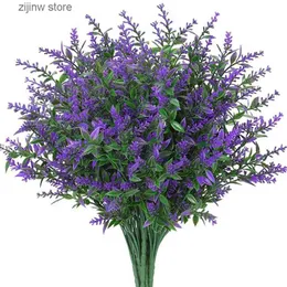 Faux Floral Verdura Flores Artificiais Barato Plástico Lavanda Plantas Falsas Grama Casamento Casa Decoração de Jardim DIY Fotografia Adereços Interior Bonsai Y240322