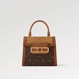 Explosion feminina M46751 Dauphine Capitale chique bolsa de uma alça com revestimento reverso bolsas de couro de lona exclusivas trapezoidais luxuosamente vintage com trava magnética pop