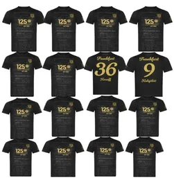 24 25 Eintracht Frankfurt 125周年記念キットDFB Pokal Final Kit Soccer Jerseys 2024 2025 Rode Ache Football Shirt Uniform 125th Black Gold S/2XL