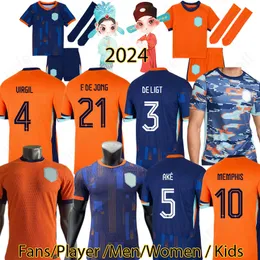 3xl Player 4xl 24 25 Holandia Gakpo Puchar Europy Pucharu Piłka nożna Blind Memphis 2024 Memphis Football Shirt Malacia Klaassen Dumfries Mens Kit Kit Kit Kit